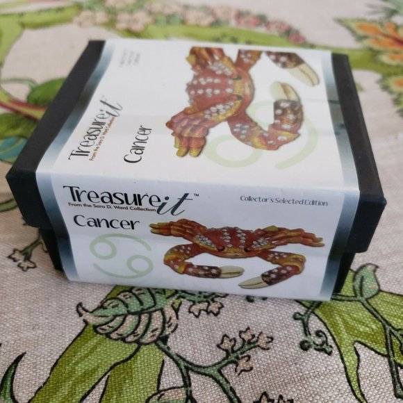 Crab Trinket Box Rhinestone Encrusted Enamel - Picture 9 of 12